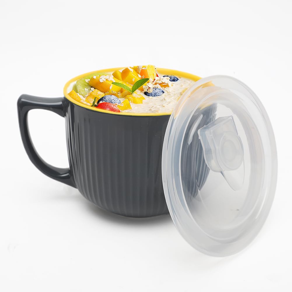 Bol à soupe avec poignées, bol à soupe en céramique 600 ml, passe au micro- ondes et au lave-vaisselle