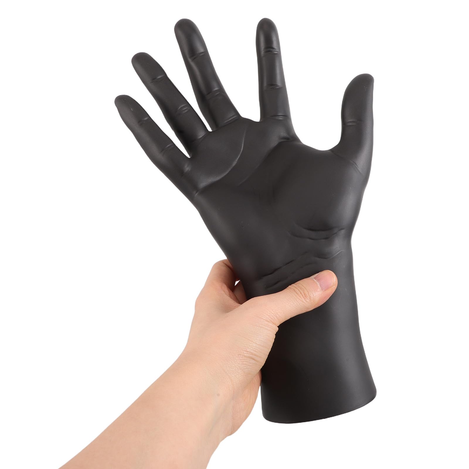 iplusmile 2 Stück Männliches Handmodell aus Schwarzem Kunststoff mit Offenem Fingerdesign zur Schmuckpräsentation von Ringen und Armbändern für Zuhause und Einzelhandel