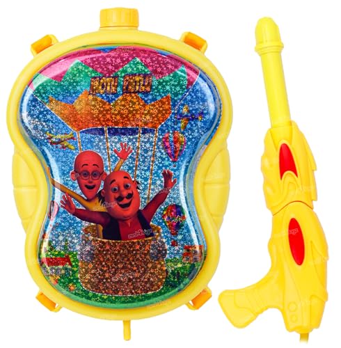 Image of Zest 4 Toyz Holi Pichkari Water Gun for Kids Boy Girl Powerful High 3.4Ltr. Pressure Water Tank Spray with 100 Balloon, Motu PATLU (Crazy Tank)