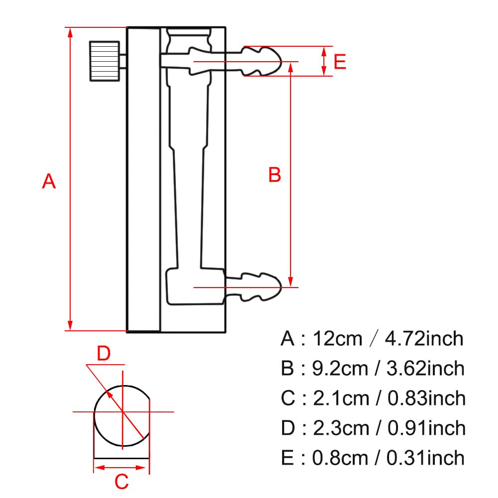 Lazmin112 Débitmètre de gaz d'air d'oxygène, débitmètre de tube de 2,5 à 25 LPM 8 mm pour gaz liquide avec vanne de contrôle