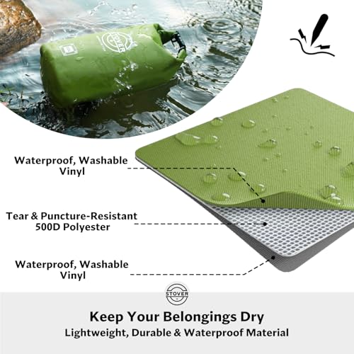 Image of 5 /10 /25 /30 /40L Waterproof Dry Bag, Medium Lightweight Roll Top Dry Bag Backpack w /Waterproof Phone Case, Kayaking, Travel, Hiking, Fishing, Tubing, Camping, the Beach, Men /Women (Green)