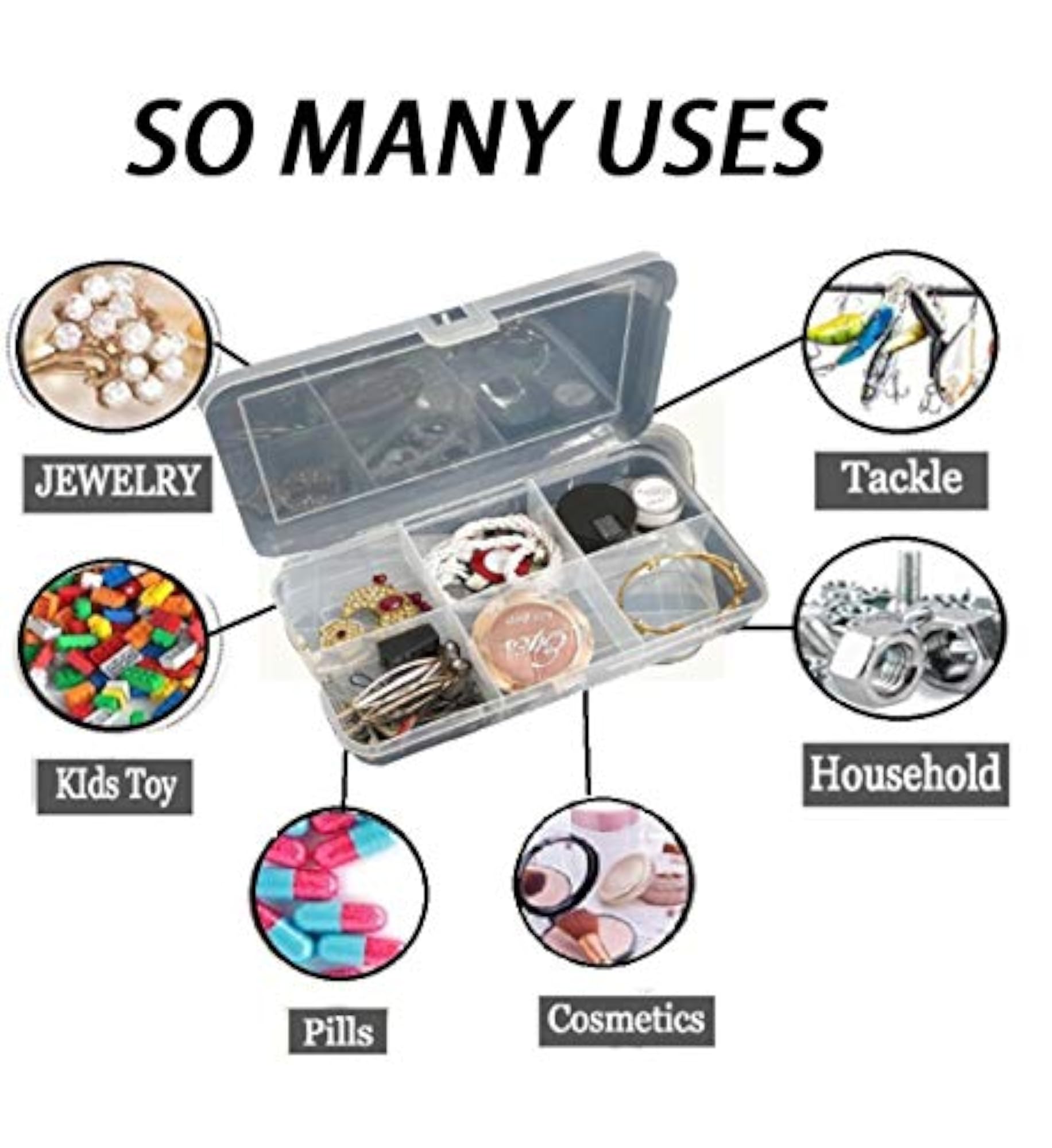 Jewellery Box Organiser with 4, 6 & 12 Grids