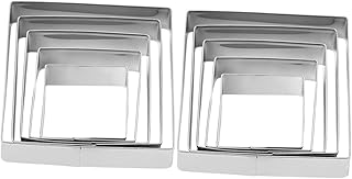 FUNOMOCYA 10 Pcs Stainless Steel Biscuit Mold Square Biscuit Cutter Square Cookie Biscuit Cutters Cookie Decorating Suppli...