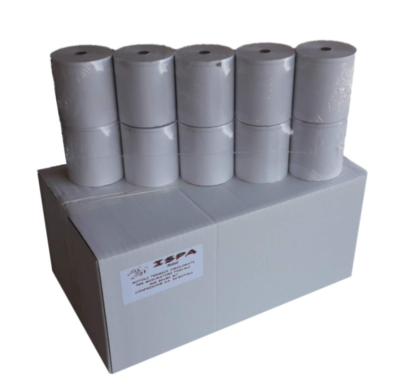 Rollos térmicos homologados para cajas registradoras, 80 x 80 mm – Paquete de 30 rollos