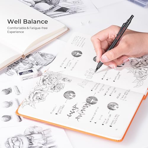 Image of Nicpro 0.9 Metal Mechanical Pencil Set with Case, 3PCS Black MP1000 0.9mm Drafting Pencil, 8 Tubes HB Lead Refills, 3PCS Erasers, Erasers Refills for Artist Writing, Drawing, Sketching