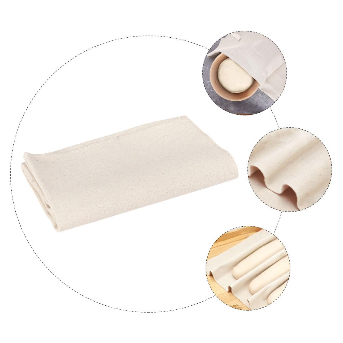 ABOOFAN 5 Pièces Tissu De Levure De Pain Tissu De Toile De Coton Toile D'imperméabilisation Des Pains Tissu De Pâte à Pain Surface De Rouleau Toile En Coton Serviette De Pain