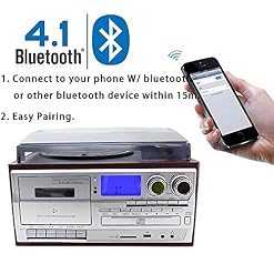 RHANA Haut-parleurs Bluetooth rétro klaxon Platine Vinyle en Bois Massif Tourne-Disque en cuivre Machine à Musique… - Les Beatles, Paul McCartney, John Lennon, RIngo Starr, George Harrison RHANA Haut-parleurs Bluetooth rétro klaxon Platine Vinyle en Bois Massif Tourne-Disque en cuivre Machine à Musique… – Image 7