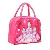 Kawaii Insulated Lunch Bag for Women, Reusable Large Capacity Lunch Box, Leakproof Lunch Tote Bag with Front Pocket, Lunchbox Container Thermal Cooler Bag Food Handbags for Work Office Picnic