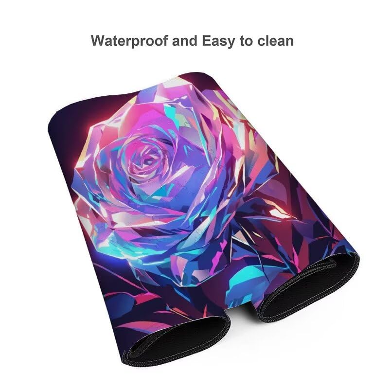Mouse Mat XXL Adorable Rose Flower Gaming Mouse Pad 47.2x23.6x0.1 Inch