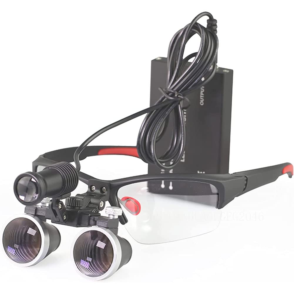 Dentist Lupenbrille Mit Licht Werkzeuge Fachmann Betrieb Binokular Lupen Surgical Brillenlupe Für Zahnarzt Kopf Montiert Loupes Optisches Glas Verwendung Der Kosmetischen Chir(Size:2.5X,Color:Schwarz)