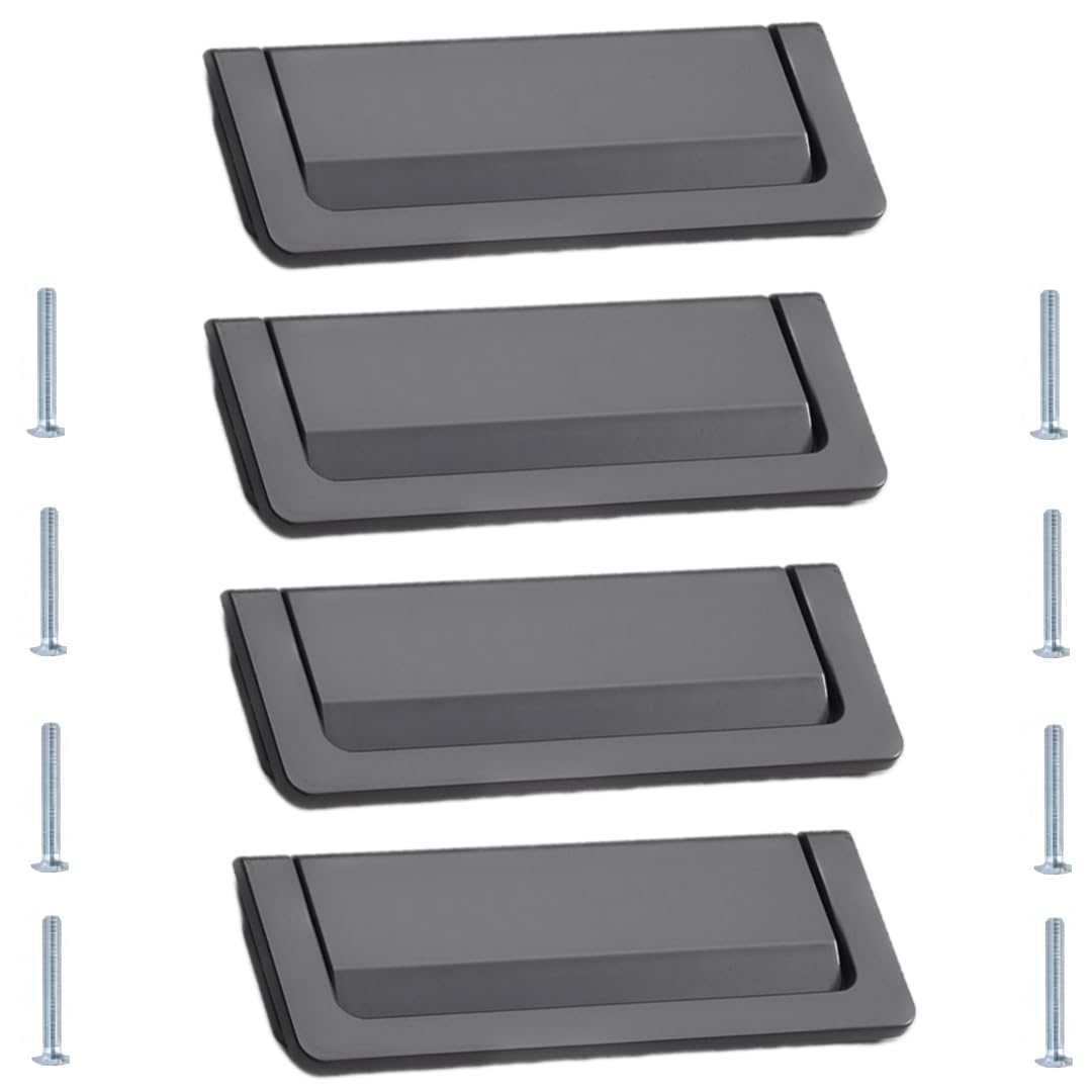 NLQCSXWEP Zinc Alloy Cabinet Bow Handle, Zinc Alloy Cabinet Handles 4 pcs Gray Multiple Sizes Single Hole(8201-96mm)