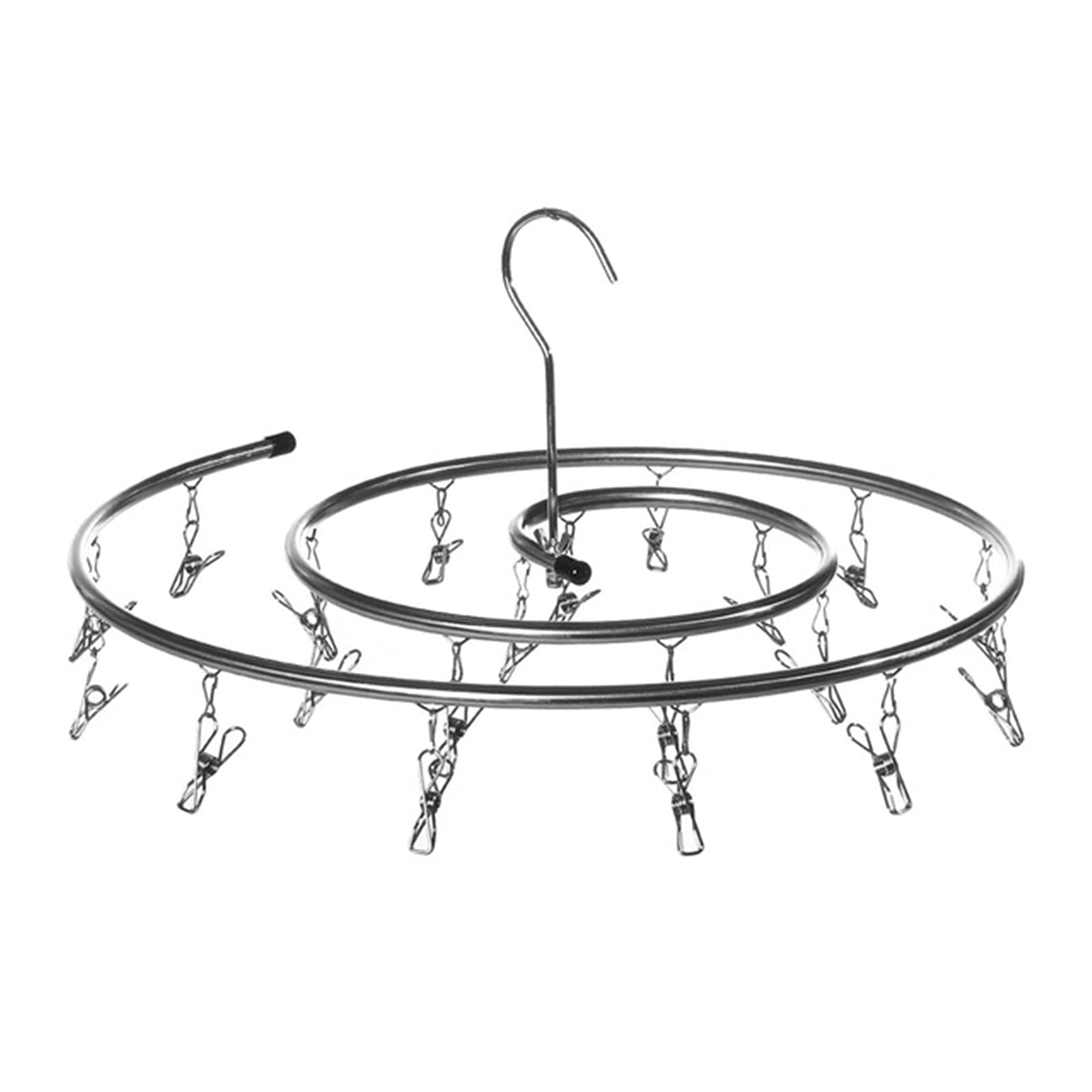 Mollette per bucato, in acciaio inox, da appendere, per biancheria intima, calze, mollette per bucato in acciaio inox con clip (argento)