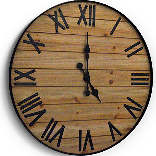 24 inch Rustic Wall Clock | Handmade Large Clock | Real Wood Clock, Beautiful Decorative Wall Clock Large | Oversized Wall Clock, Large Wall Clock, Wooden Clock, Rustic Clock, Large Wall Clocks