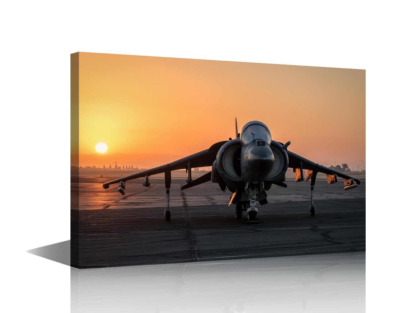 TISHIRON AV-8B Harrier II Fighter Aviation Jets Poster Wall Art Aviation Decoration Canvas Wall Art for Living Room Bedroom Office Wall Decor Large Poster Prints Framed Ready to Hang 24x16 in