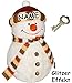 Produktbild alles-meine.de GmbH 1 Stück Glitzer Effekt Spardose - lustiger Schneemann mit Schal & roter Mütze - incl. Name - mit Schlüssel und Schloss - stabile Sparbüchse aus Porzel..