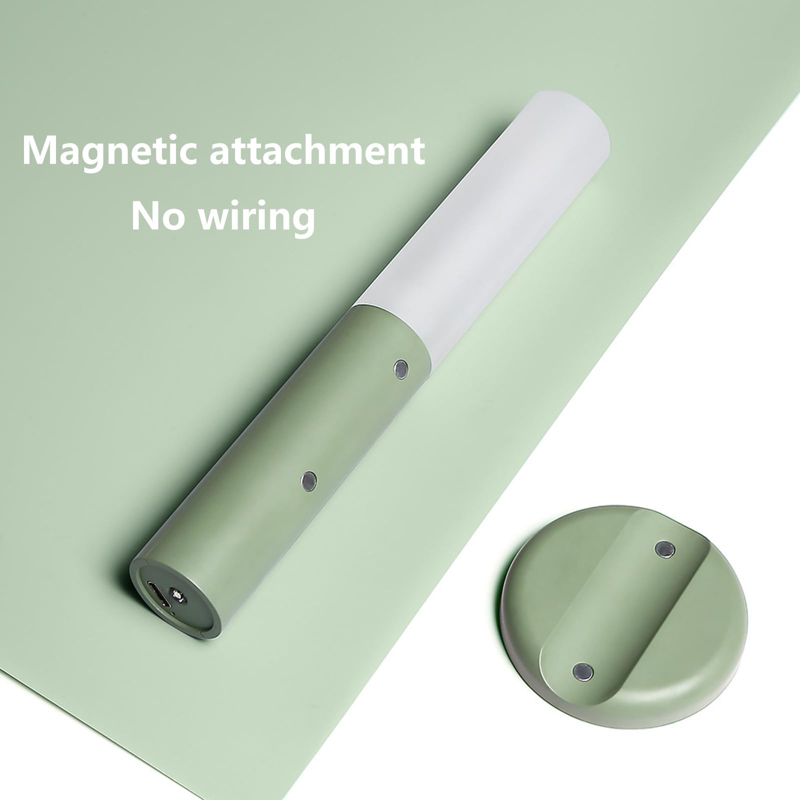 LED Apliques de Pared Interior con Sensor de Movimiento Lámpara de Pared USB Recargable Iluminación de Pared con Interruptor para Dormitorios Pasillos Escaleras (Verde,2 Piezas)