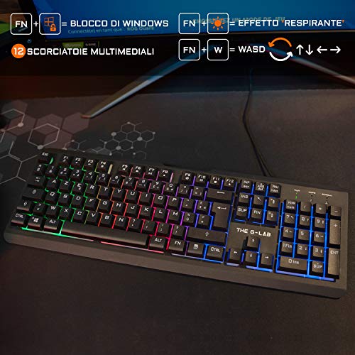 THE G-LAB Combo Selenium 4-in-1 Gaming-Tastatur mit Hintergrundbeleuchtung, Gaming-Maus 3200 DPI, Gaming-Kopfhörer, rutschfestes Mauspad, kompatibel mit PC/PS4/PS5/Xbox One - Image 3