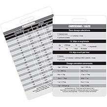 Healthcare Conversions, Weight Conversions, Temperature Conversions, and Common IV Drug calculations Vertical Badge Card - Excellent Resource for Nurses, Nursing Clinicals, and RN Students