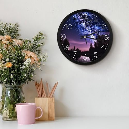 Horloge murale moderne ronde silencieuse violette de 25,4 cm à piles