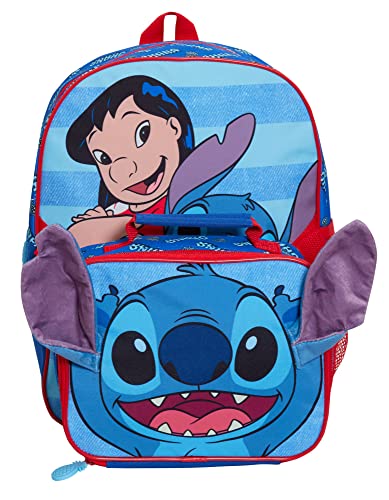 Lilo and Stitch Rucksack mit Lunchtasche für Kinder, Schulranzen, 2-teiliges passendes isoliertes Lunchset
