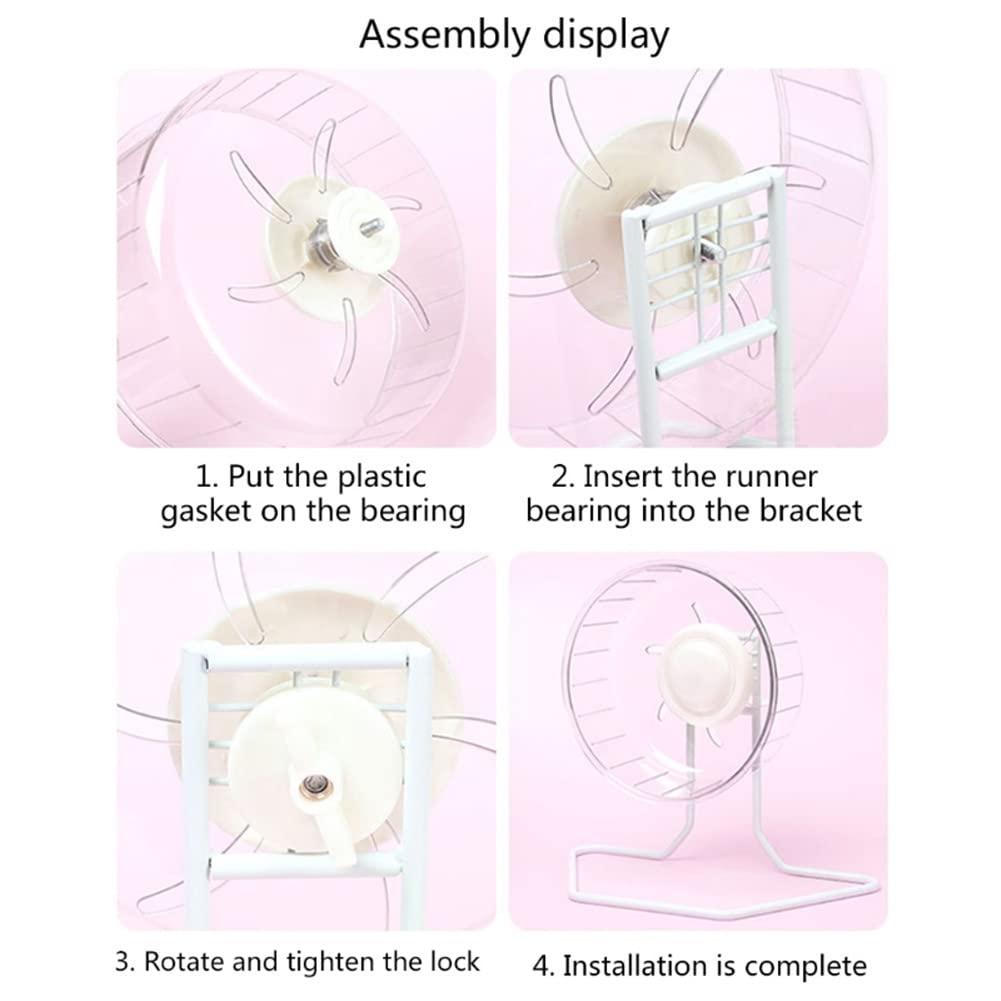 Rueda corriente del hámster, rueda corriente silenciosa del ejercicio del hilandero del ratón del animal doméstico, Rueda de Ejercicio para Mascotas Hamster Gerbil Conejillo de Indias(10.6IN (27CM))