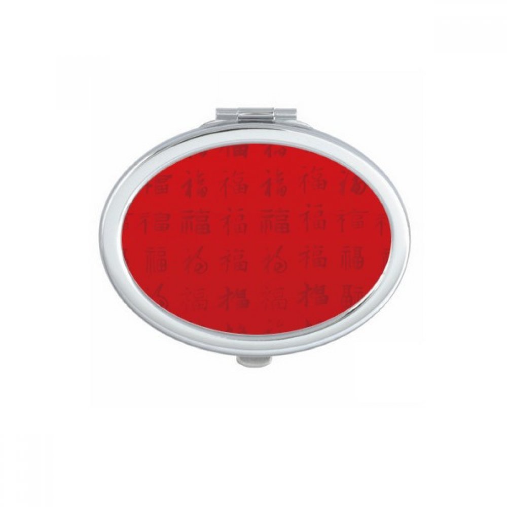 Miroir de maquillage compact ovale rouge pour corriger son teint partout