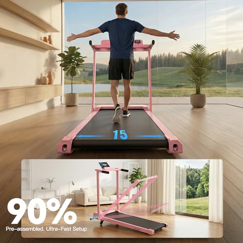 Image of FUNMILY 3.5HP Walking Pad Incline Treadmill with Desk & Handle Bar, Heavy Duty 350 lbs Weight Capacity Portable Treadmill for Home and Office, Remote Control & LED Display