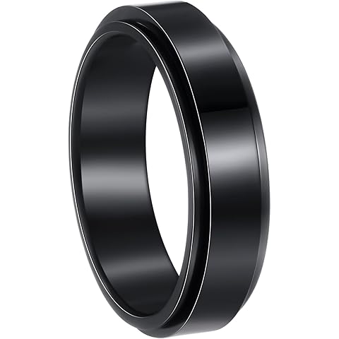 Mens Fidget Rings Anxiety Spinner Rings for Men Classic Chain Rings for Women Adult...