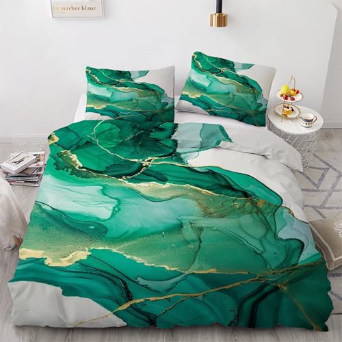 Housse de couette 200x200 vert microfibre infroissable sans repassage - 2