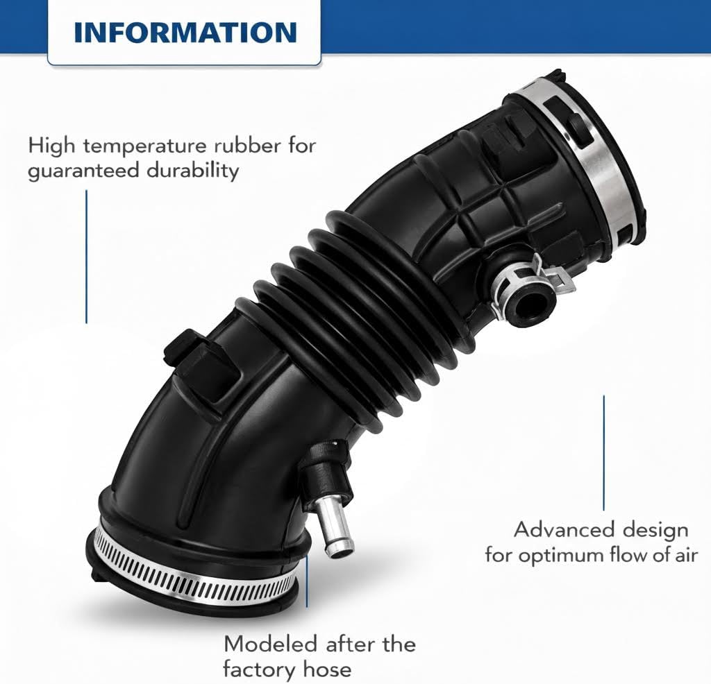 17228-RZA-A00 Air Intake Hose Tube With Clamps for 2007 2008 2009 Honda CR-V 2.4L L4 17228RZAA00 696-140 696140