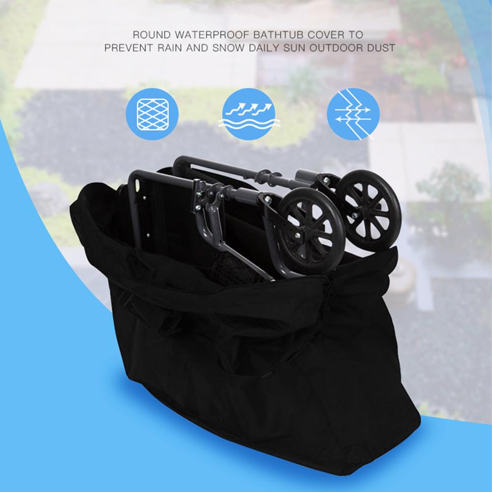 BAHULA Rollator - Borsa da viaggio in tessuto Oxford impermeabile, pieghevole e portatile, grande capacità per deambulatori, sedie a rotelle e sedia da trasporto, 115 x 80 x 40 cm