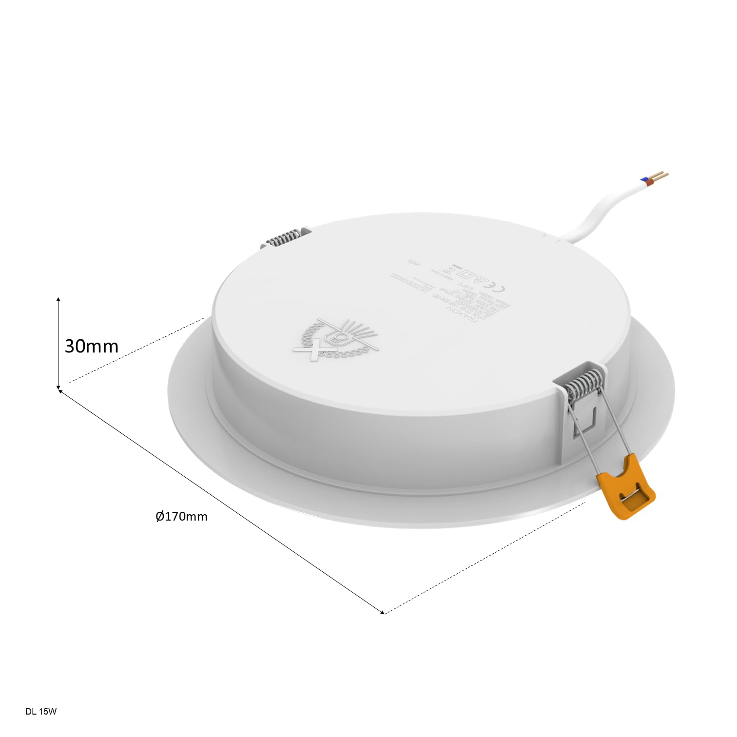 TRAXON LUXPOINT® Placa downlight LED - Filbert Circular 15W Luz Neutra 4000K 1500Lm PS techo Empotrable Driver integrado, Corte techo Ø145-150mm IP20 interior (Luz Neutra 4000K, Pack 2 und 15W)