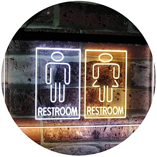 ADVPRO Restroom Male Female Boy Girl Toilet Dual Color LED Neon Sign White & Yellow 600 x 400mm st6s64-i3029-wy โ image 1