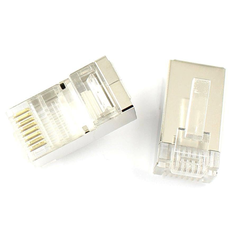 Generic 100 Pcs RJ45 8P8C Shielded Modular Plug Cat5 LAN Connector