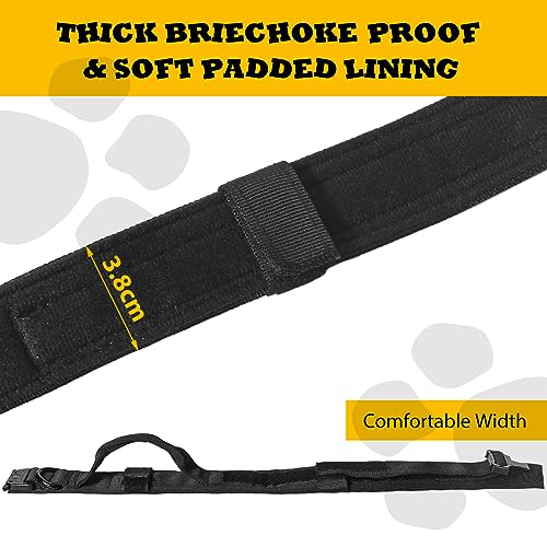 Hundehalsband mit Griff, Halsband Hunde mit Metallschnalle Taktisches Hundehalsband Impulsiven und Stark Ziehenden Verhindern, Verstellbares Hunde Halsbänder (Schwarz, L)