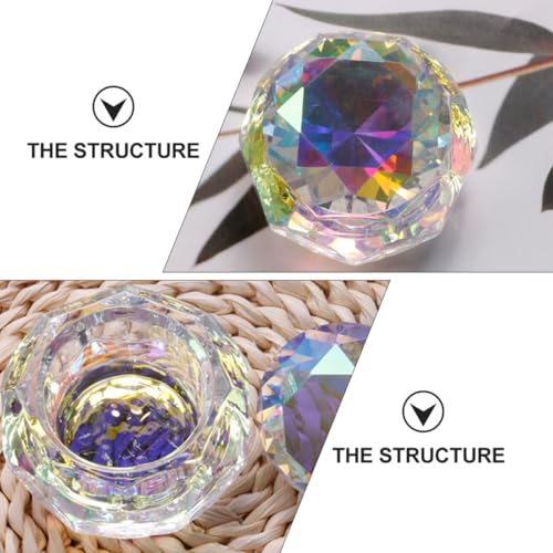 Jojofuny crystal nail dappen dish pequeño acrílico miniatura 3