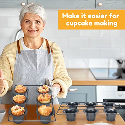 2 Pcs 6 Cup Nonstick Popover Pan Muffin Cupcake Pan Yorkshire Pudding Pan Bakeware For Oven Baking #TOP5