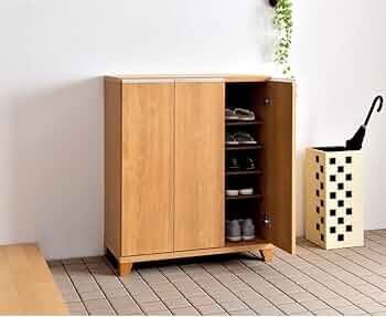 送料込 玄関収納 靴箱 お洒落木目調 楽天市場】シューズボックス 幅60cm 木目調 通気口兼コード穴