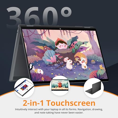 Image of HP OmniBook X Flip 2-in-1 16 inch 2K Touch Copilot+ PC Laptop, Intel Core Ultra 7 256V, 16GB LPDDR5X, 5TB Storage (4TB SSD+1TB Docking Station), Intel Arc 140V GPU, Backlit Keyboard, Win 11, Gray