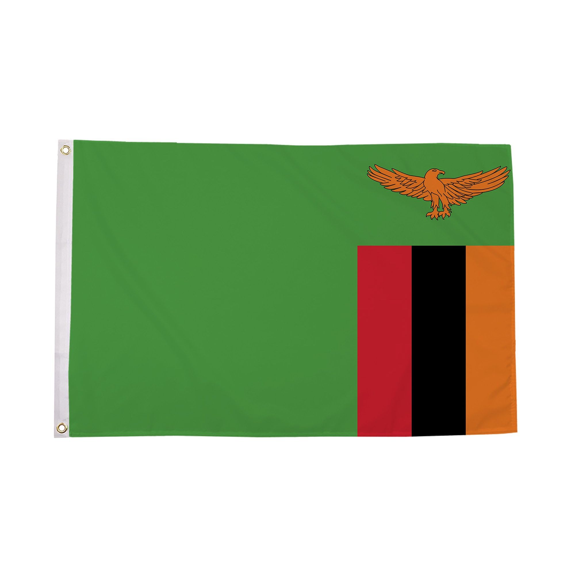 Flagtex Zambia Large Flag 8ft x 5ft Premium African National Flag Green Red Black Orange Fish Eagle Fade Resistant Polyester Double Stitched Reinforced 240cm x 150cm Outdoor Banner Display โ image 1