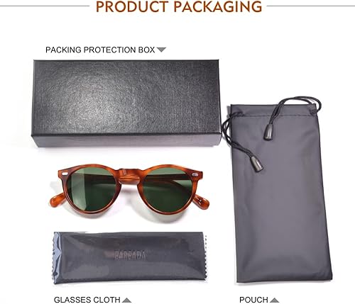 Miniatura 7 de ERD - Gafas de sol redondas vintage para hombres, marco circular polarizado para mujer, lentes grandes UV400