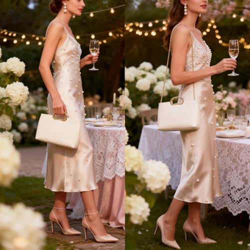 Image of DETARA Clutch Purses for Women Cut Out Handle Clutch PU Leather Evening Bag Elegant Purse for Women Formal Wedding Party