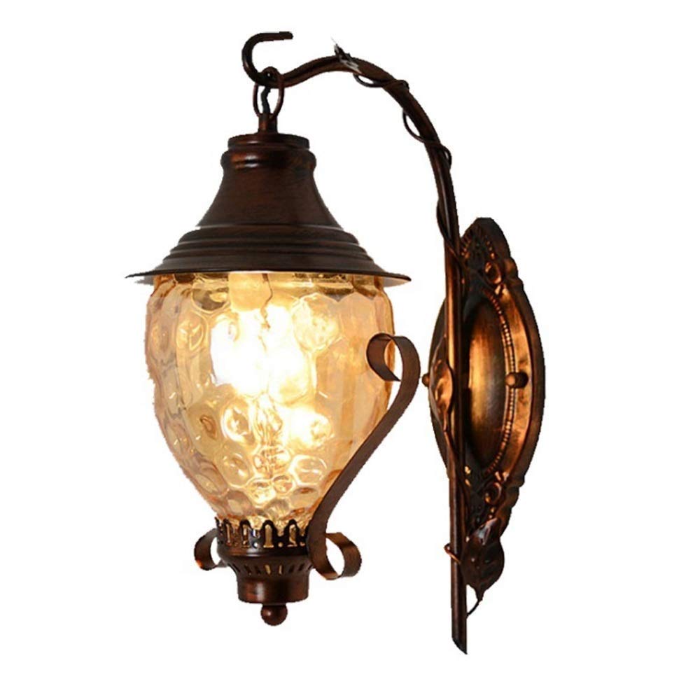 Lumière murale vintage extérieure étanche E27 en métal et verre pour terrasse - 7