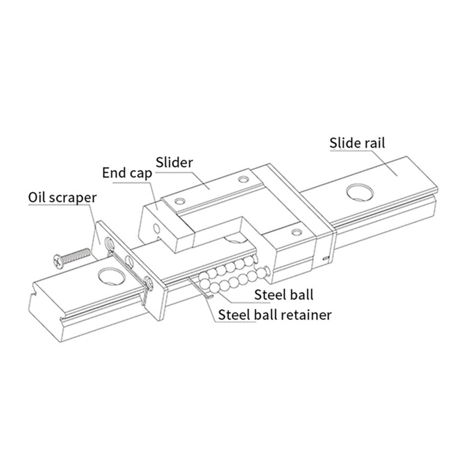 Guida ferroviaria lineare, 300 350 400 450 500 600 Mm Guida Lineare In Miniatura 1 Pz MGN9 + Carrello SS Nero(MGN9C,500mm)