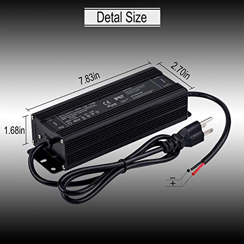 Image of LED Driver 120W 12V DC Low Voltage Output, Waterproof IP67 LED Power Supply,LED Transformer with 3-Prong Plug 3.3 Feet Cable for LED Light, Computer Project, Outdoor Light