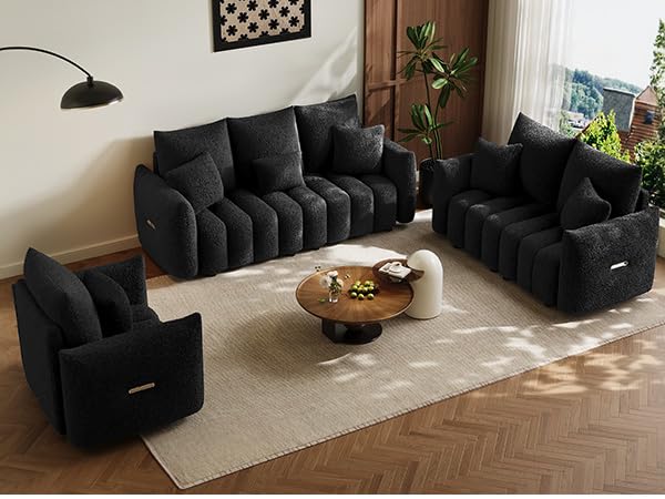 Wrofly Boucle Cloud 3 Piece Couch Set