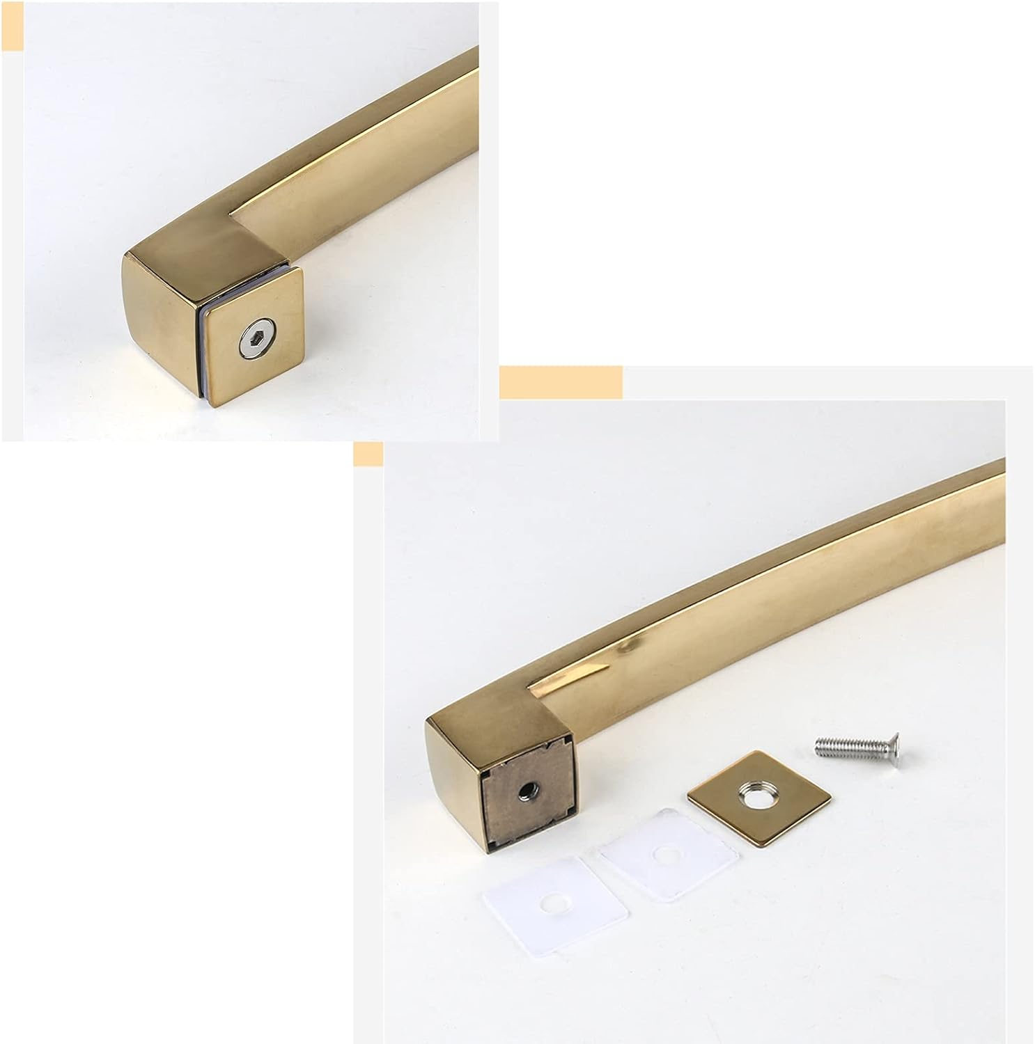 Shower Glass Door Handle, Stainless Steel Sliding Door Handles Push and Pull Set Handle Bathroom Door Knobs for Shower Enclosures Screen Internal/External Hole Center Spacing 440mm