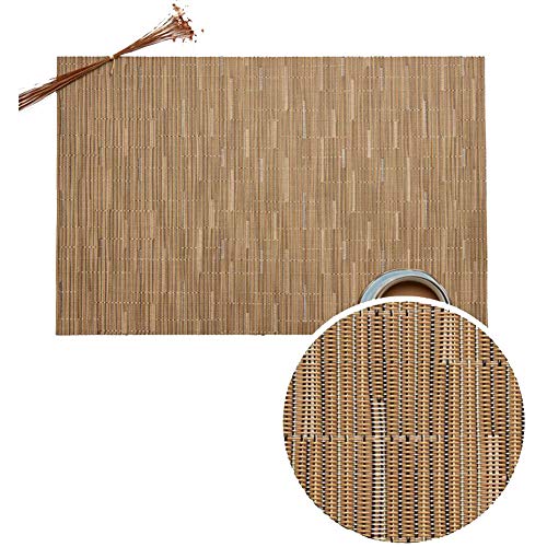 GODGETS Manteles Individuales Lavable, Antideslizante, Resistente al Calor para de PVC la Mesa de Comedor de Cocina, Vinilo Place Mats,Marrón 1,45 * 30CM(1 Pic)