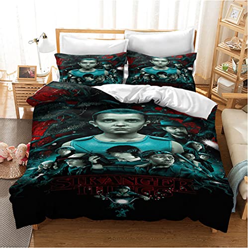 ysldtty Película De Terror Juego De Cama De Lujo 3D Juegos De Funda Nórdica Impresos Textiles para El Hogar B-0328E 220CM x 240CM with 2 Pice Pillowcase 50CM x 75CM