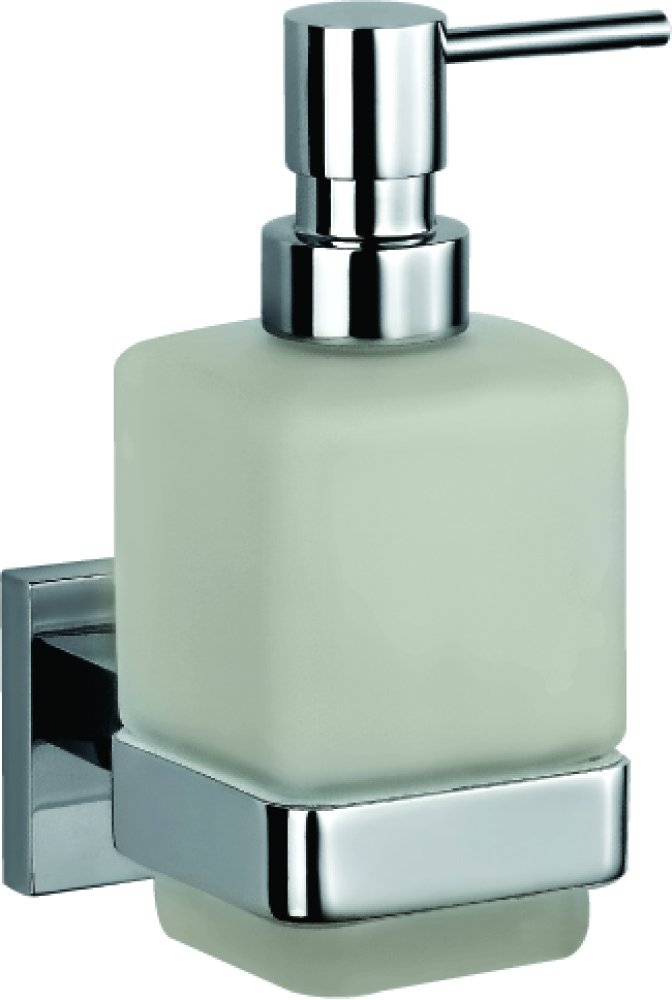 JAQUAR AKP-CHR-35735P Soap Dispenser with Glass Bottle | Elegant Kubix Prime Design | Wall Mounted | Chrome & Brass | for Bathroom, Wash Basin, Kitchen, Commercials (B077H554MT) Amazon Price History, Amazon Price Tracker
